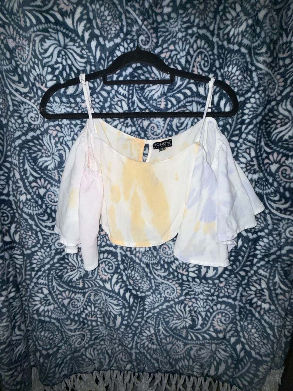 Bohome Collection Tie Dye Crop Top Size XS Off Shoulder